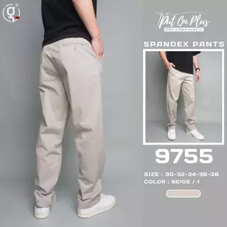⚡GW⚡9755 กางเกงขายาว ผู้ชาย ผ้ายืด สีพื้น ยาว 38.5-40.5 นิ้ว ไซส์ 30-38