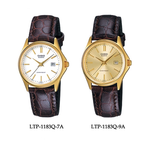 CASIO นาฬิกาข้อมือผู้หญิง สายหนัง  รุ่น LTP-1183Q,LTP-1183Q-7A,LTP-1183Q-9A