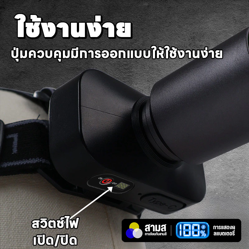ไฟฉายคาดหัว LED ส่องไกล thumbnail 3