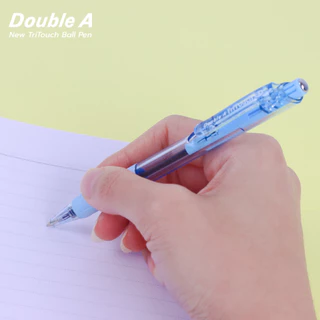 Double A TriTouch ปากกาลูกลื่นแบบกด 0.5 มม. หมึกสีน้ำเงิน จำหน่าย 4 ด้าม