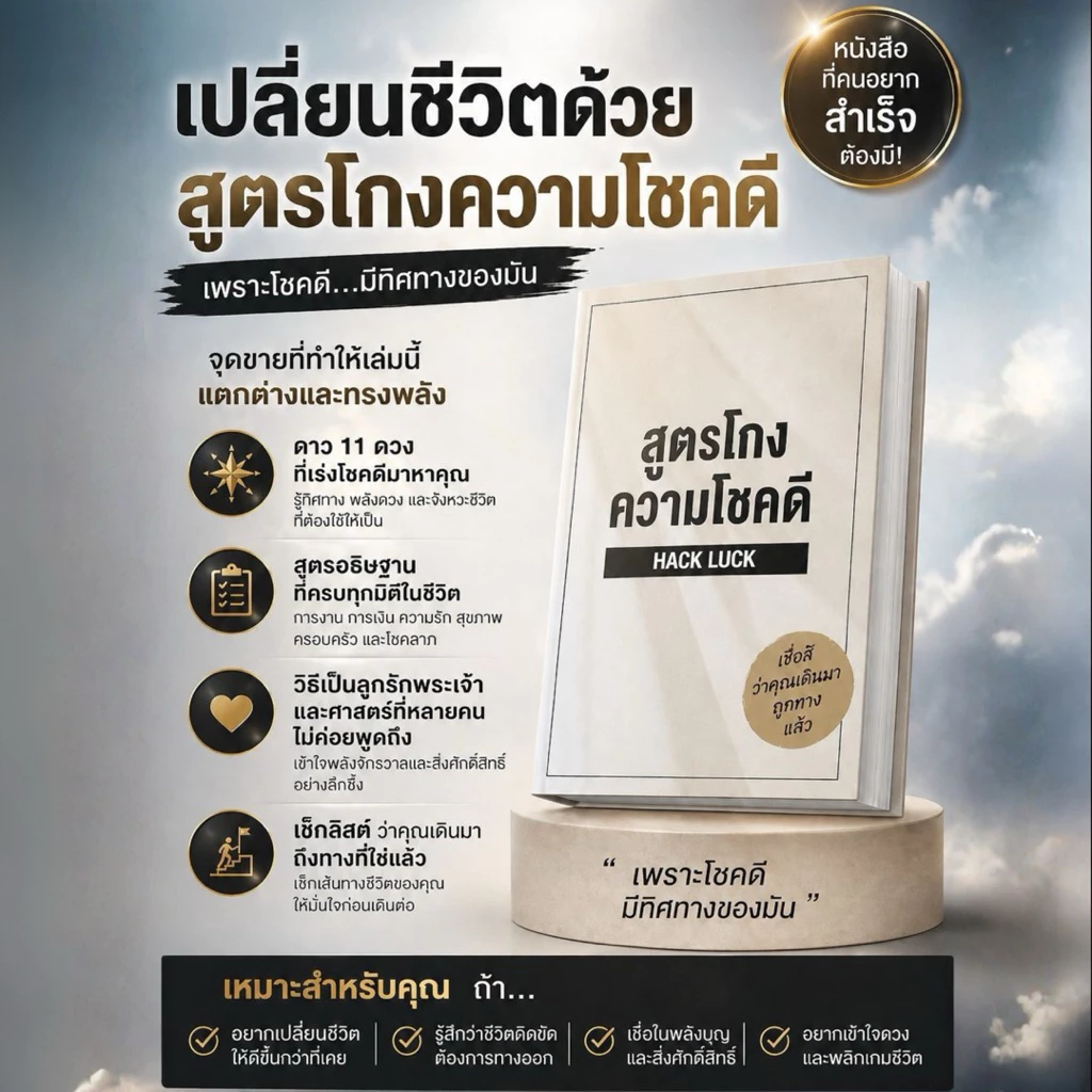 หนังสือ สูตรความโชคดี (พร้อมสคริปต์ขอพร อัพเดตได้)