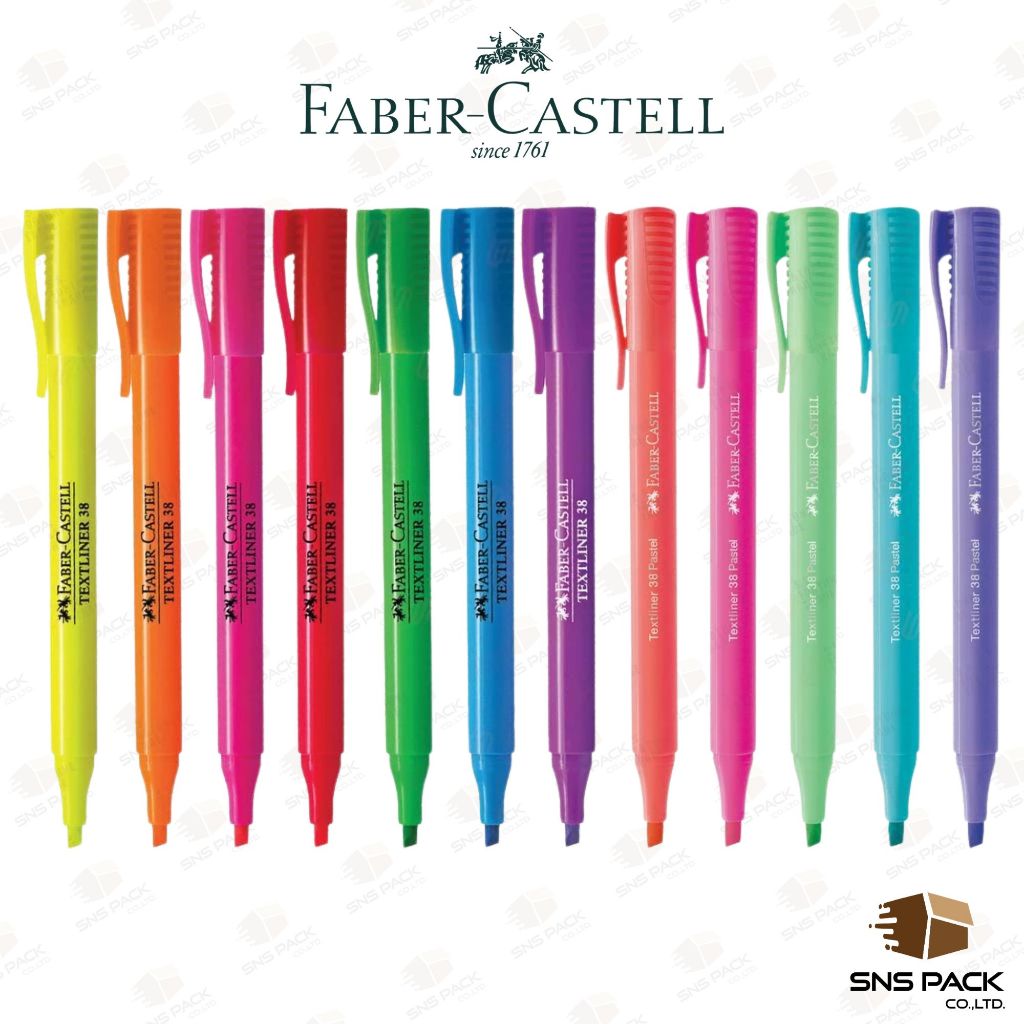 ปากกาเน้นข้อความ ปากกาไฮไลท์ Faber Castell รุ่น Textliner 38 สีนีออน / สีพาสเทล