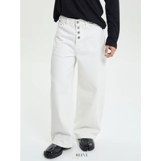 REEVE BUTTON VOLUME DENIM - กางเกงยีนส์ กระดุมหน้าทรงกระบอกใหญ่