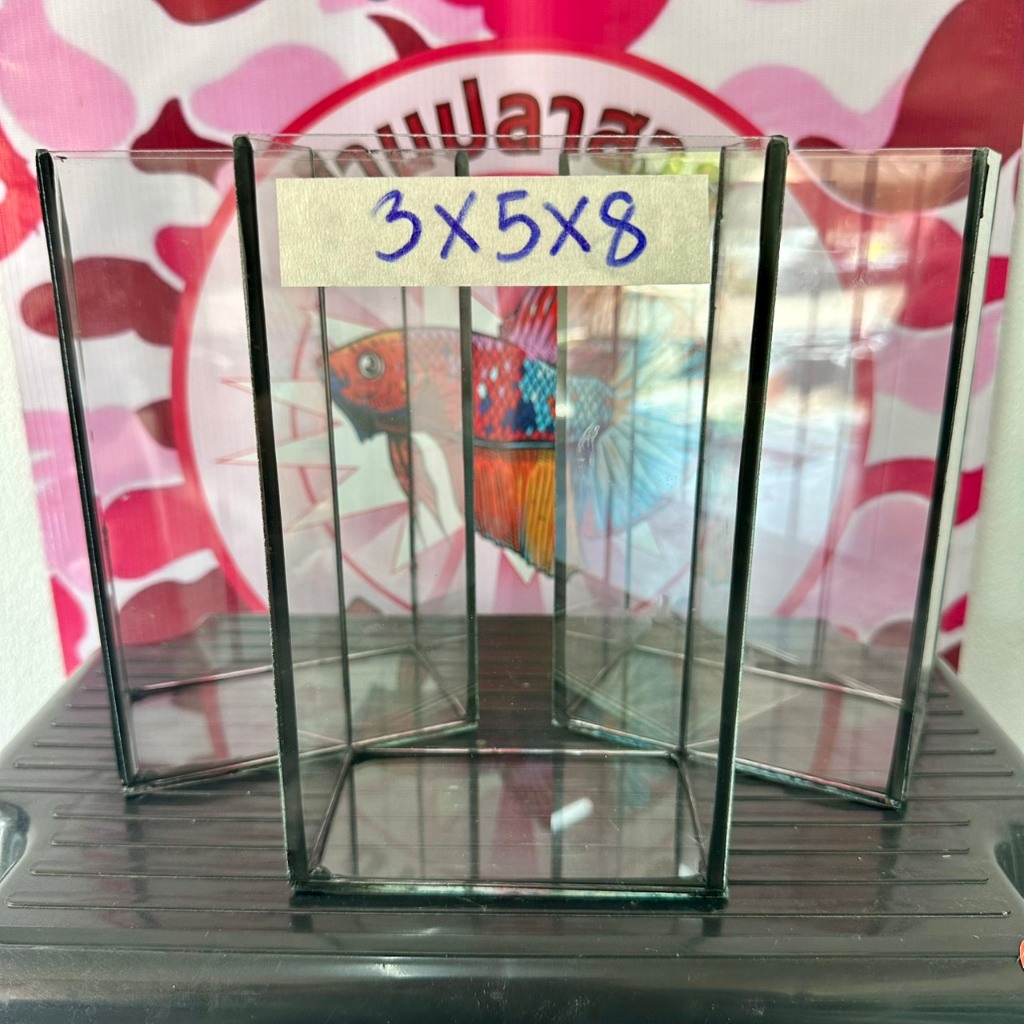 โหลปลากัด ขนาด3x5x8นิ้ว ( 1ชุด3ใบ ) หนา3มิล กาวดำ