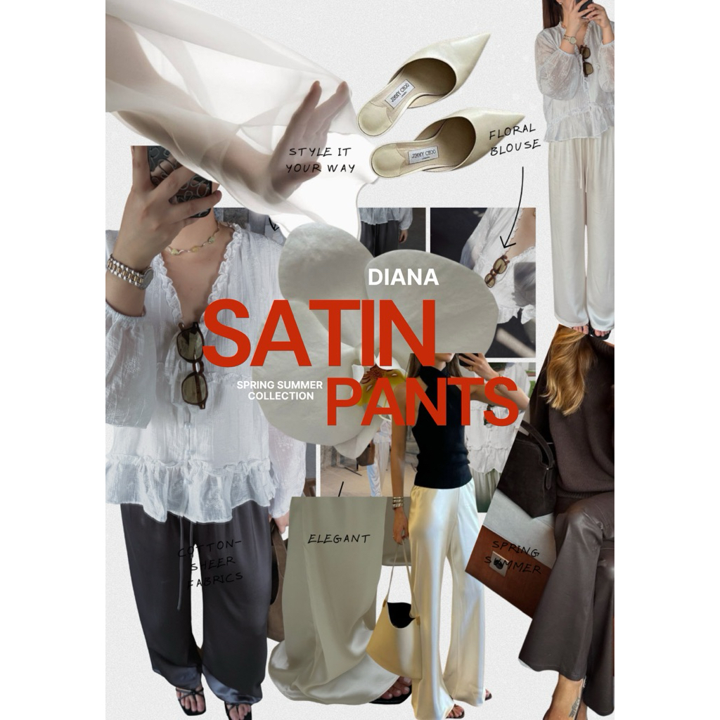 Silk Satin pants กางเกงซาตินเรียบหรูดูแพง ระบายอากาศดี อยู่ทรง – โปรปัง