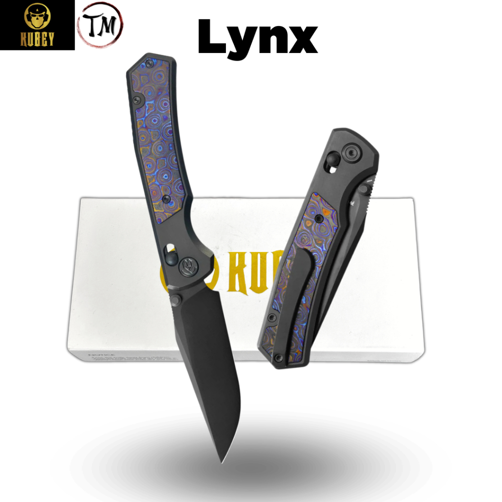 Kubey KB427C Lynx เหล็กDLC M390 ด้ามTitanium มีดEDCน่าใช้งาน