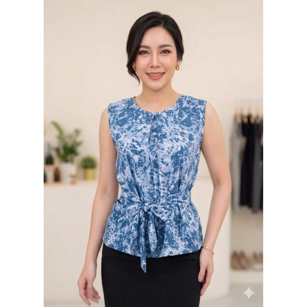 เสื้อแขนกุด ผ้าไหมอิตาลี อก36-50นิ้ว
