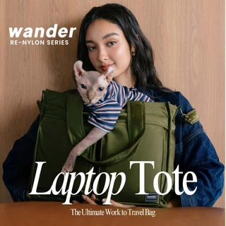 Wander Laptop Tote รองรับ Laptop 15 นิ้ว กระเป๋าใส่โน็ตบุ้ค กระเป๋าผ้า Re-Nylon จุเยอะ 18 ช่อง