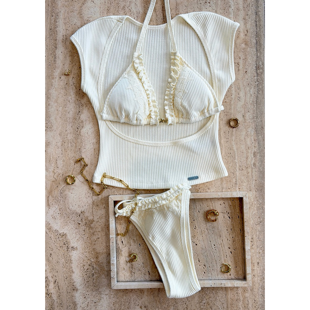[รอสินค้า10วัน] VANILLA SKY BIKINI SET 🥞🩵 บีกีนี่แฟชั่น 3ชิ้น Unigam