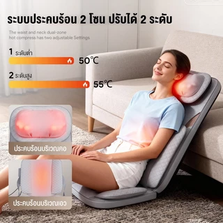 XUTI เบาะนวดไฟฟ้าอเนกประสงค์ นวดคลึงนวดคอและหลังพร้อมประคบร้อน เบาะนวดเอวสำหรับใช้ในบ้าน