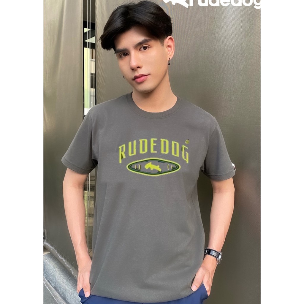 Rudedog เสื้อคอกลม ชาย หญิง รุ่น Hi school  สีชาโคล