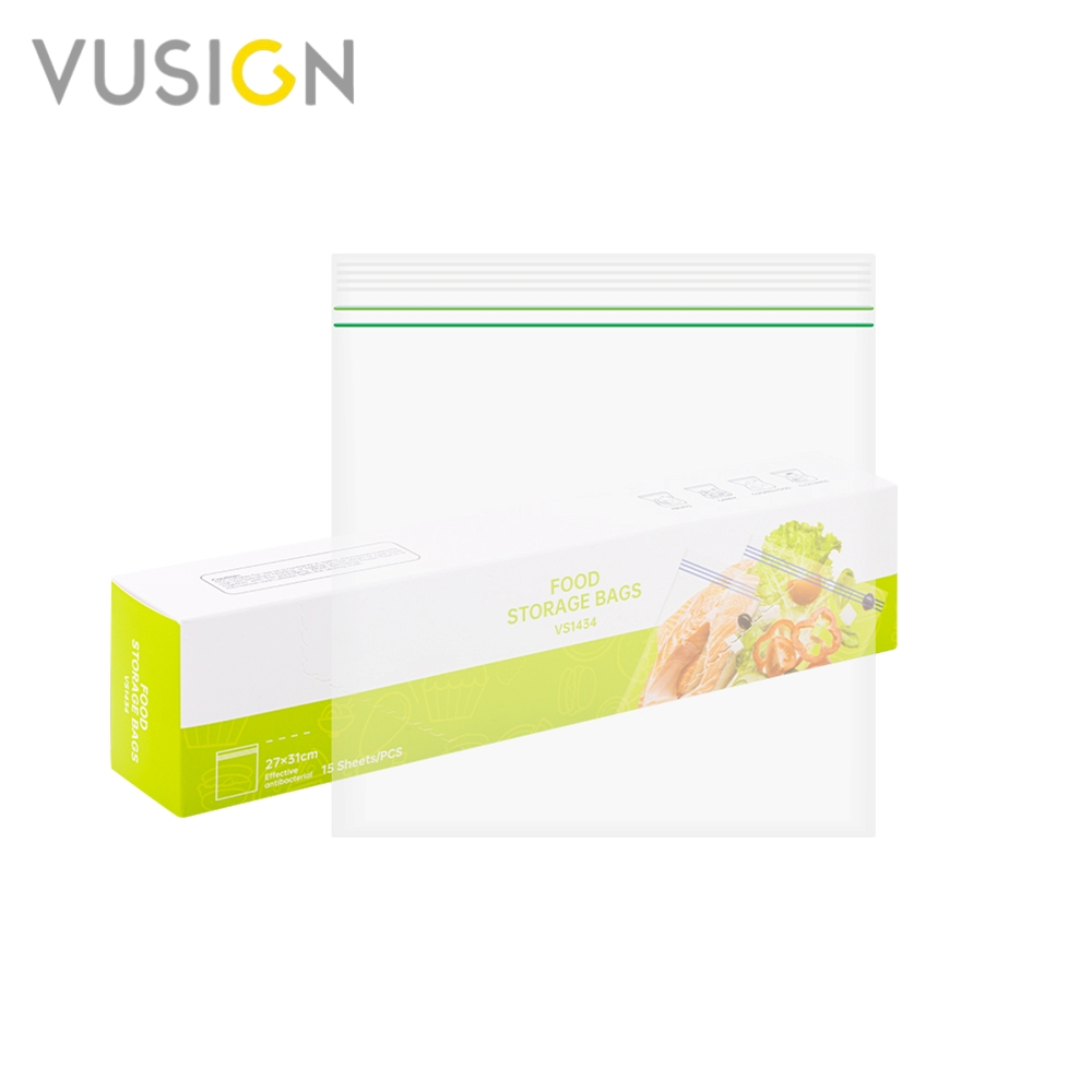 Vusign ถุงซีลสูญอากาศ ถุงซิปล็อค ถุงเก็บอาหารสด ยืดอายุอาหาร ป้องกันกลิ่นและความชื้น ปิดล็อคสนิท Food Vacuum Bags