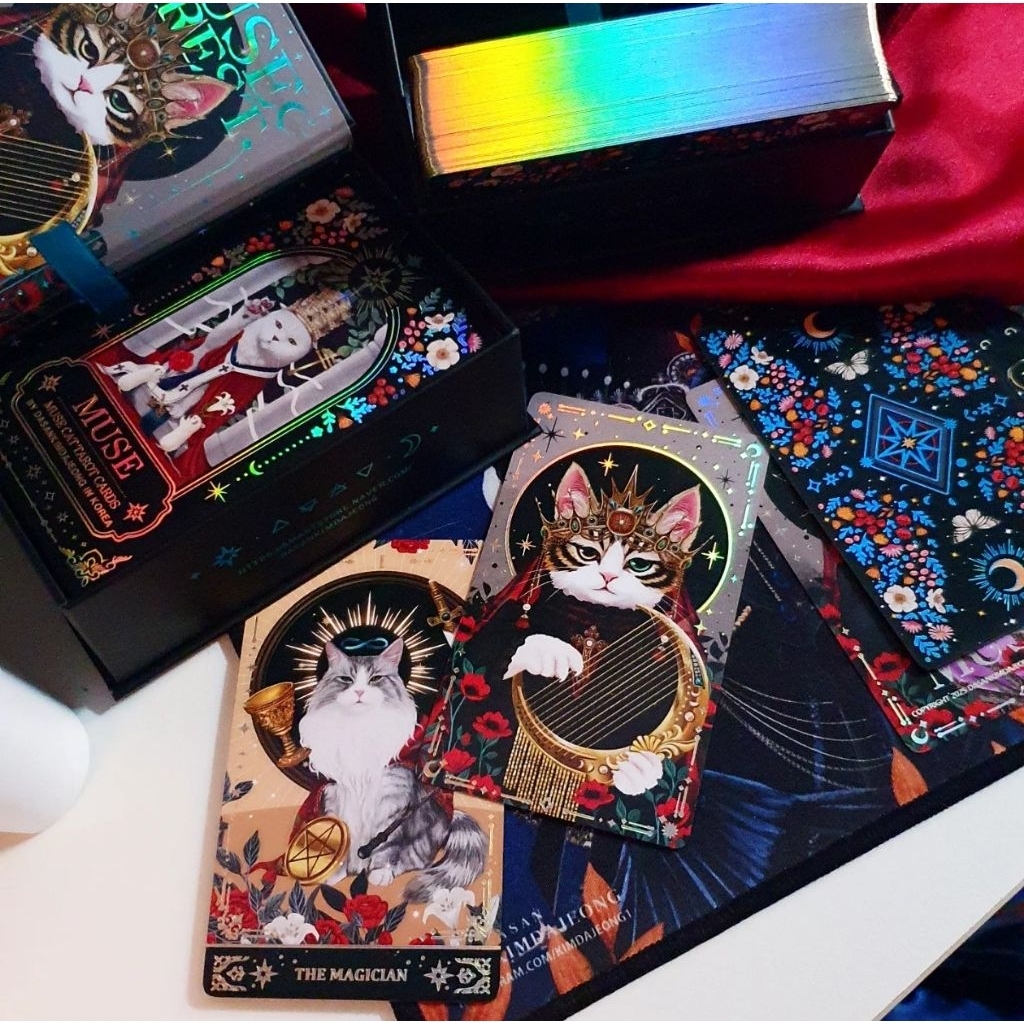 Muse Cat Tarot 3rd Edition ไพ่ยิปซีลายน้องเหมียวขอบโฮโลแกรมสีรุ้งหรูหรา ไพ่ทาโร่ต์ ไพ่ยิปซี Tarot Cards Decks