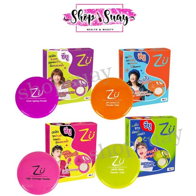 ** 1 ตลับ ** ZU Powder Cake แป้งเค้ก แป้งผสมรองพื้น ซียู พาวเดอร์ เค้ก 10.5 g.
