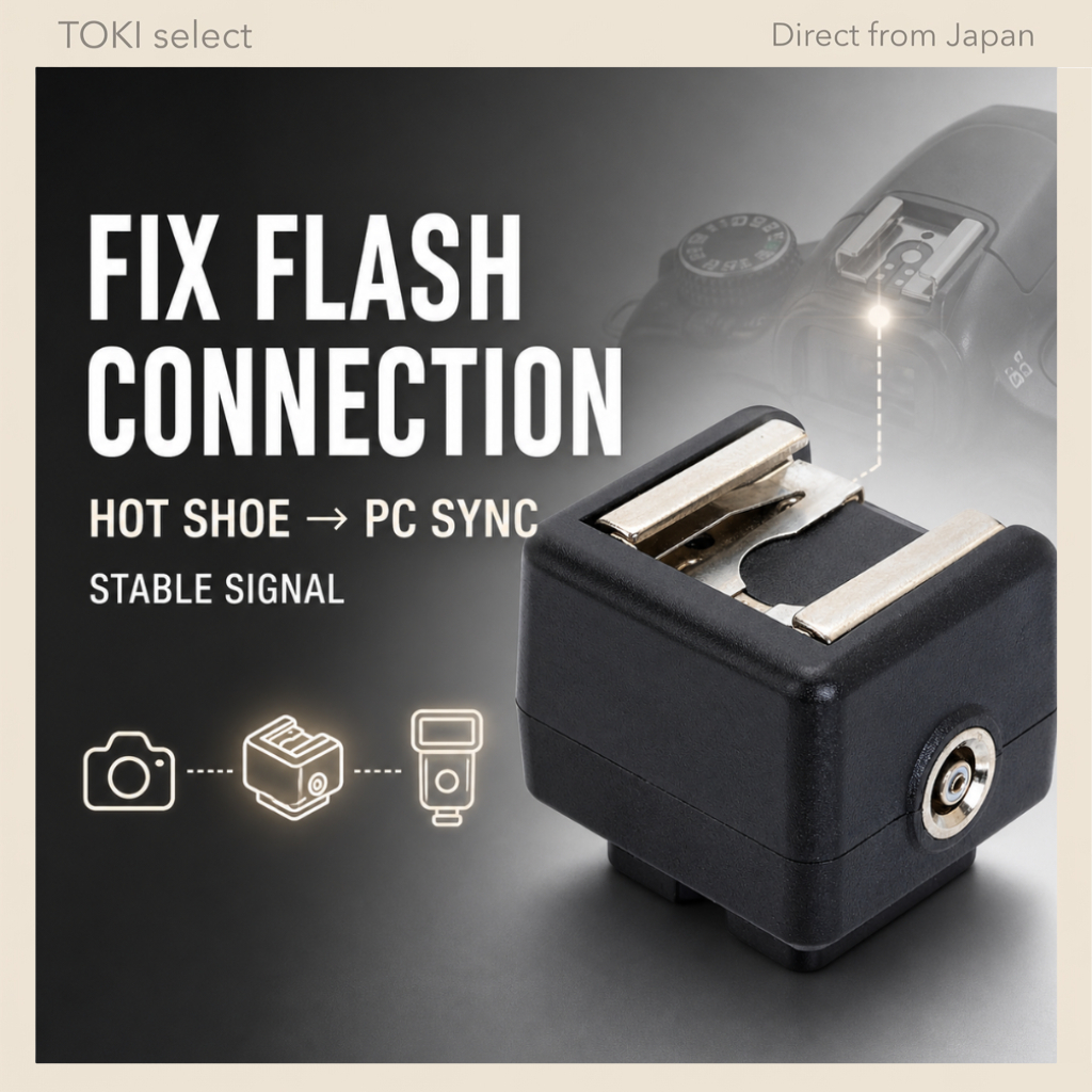 Etsumi Hot Shoe Adapter PC Sync Port Camera Flash Adapter Hot Shoe to PC Sync Converter V-6783