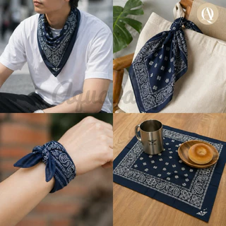 ผ้าโพกหัว ผ้าพันคอ ผ้าเช็ดหน้าวินเทจ Cotton แท้ 100% ‼️ขนาด70x70cm พร้อมส่ง‼️‼️
