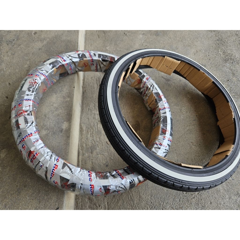 ยางนอก ยางขอบขาว 2.25-17 หน้า 2.50-17 หลัง Honda Suzuki Yamaha C50 C65 C70 C100 C110 C200 S65 CD50 C