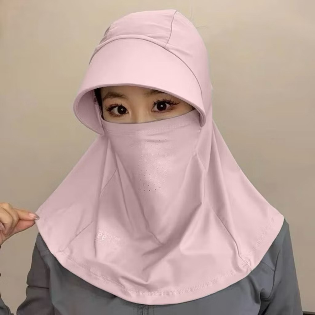 หมวกกันแดด หมวกคุลมกันแดด ป้งอกันแดด UV ผ้าเย็นสบาย มีรูหายใจ พร้อมส่ง