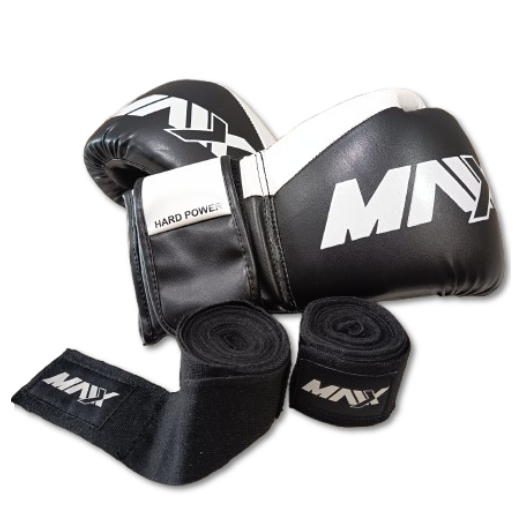 เซ็ตนวมชกมวย + ผ้าพันมือ MAAX HARD POWER TRAINING BOXING GLOVE with Wraps