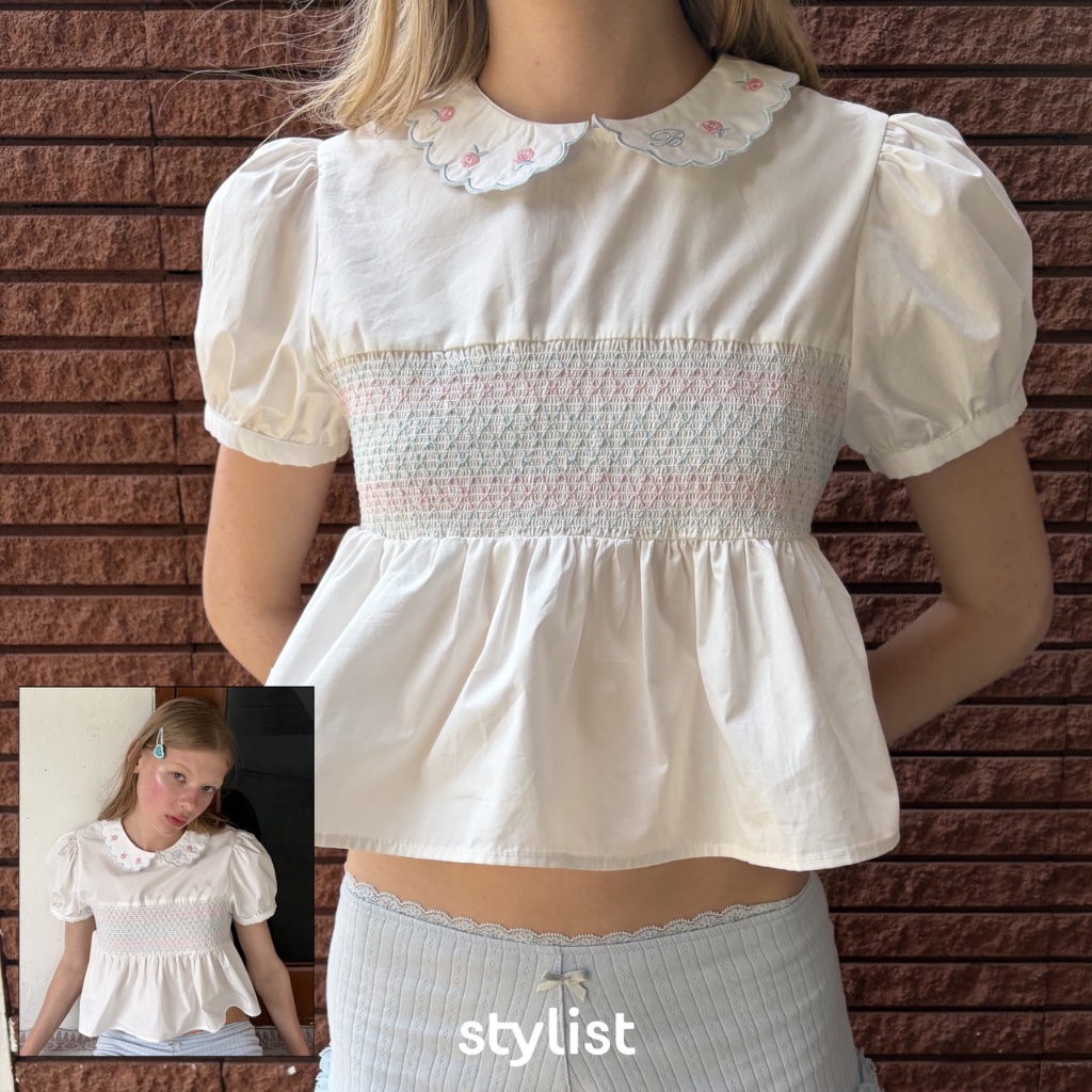 STYLIST x Brinkkty - Bonnie Blouses 001 เสื้อแขนตุ๊กตาแต่งสม็อค