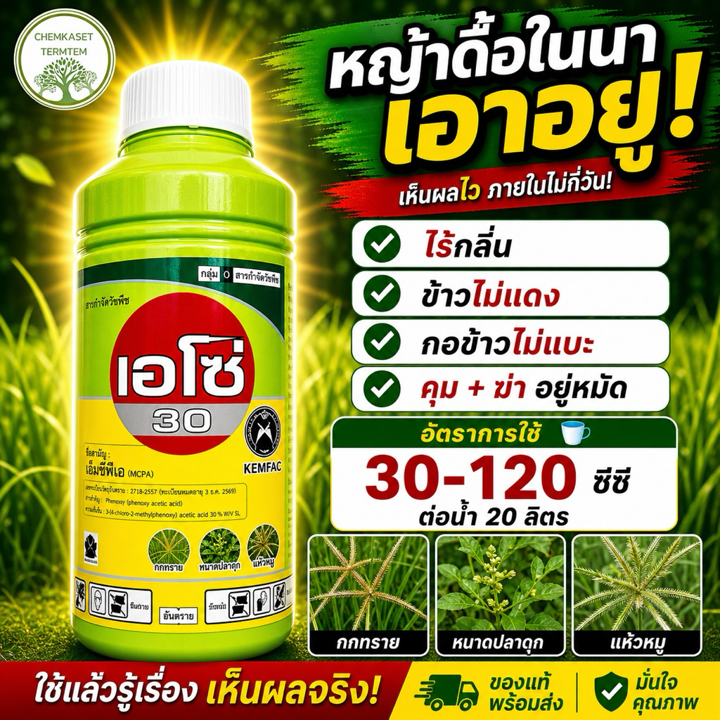 ☘️เอโซ่ 30☘️ขวดเขียว💖  ✔️ชื่อสามัญ : เอ็มซีพีเอ 30% SL (กลุ่ม 0)