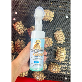 แชมพูอาบน้ำเต่า ที่ทำความสะอาดพร้อมแปรง สำหรับเต่าบก 150ML ฆ่าเชื้อแบคทีเรียอย่างได้ผล ถึง 99%