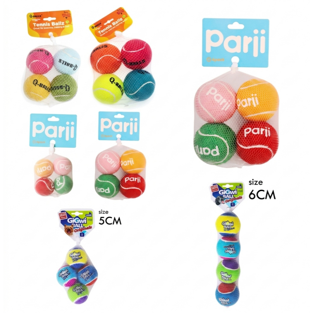 Q-monster Q-balls ลูกบอลฝึกทักษะสุนัข ทำจากยางพารา คาบหรือกัดเล่นก็ได้ Happy PETs
