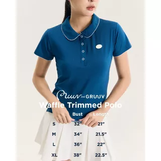 Muuv & Gruuv Waffle Trimmed Polo เสื้อโปโลคอบัว ระบายอากาศดี ด้ายถักรอบตัว