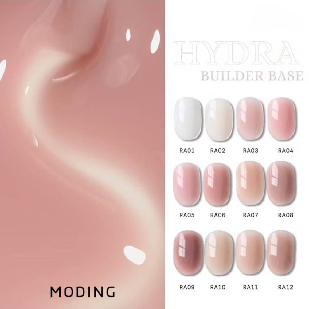 แยกขายขวด MODING🇨🇳 Hydra Builder Base เบสเจลต่อเล็บ 12 สีโทนนู้ด #RA01-RA12