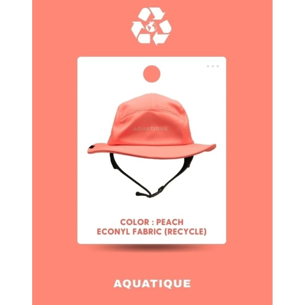 Aquatique Bucket Hat สีpeach หมวกกีฬาทางน้ำ ดำน้ำ surf เดินป่า ตกปลา เรือพาย หมวกใช้บนเรือ