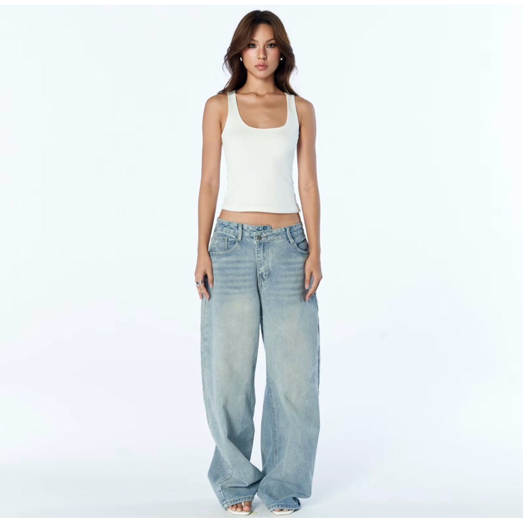 Bubble Barrel mid-rise jeans จาก Promthong
