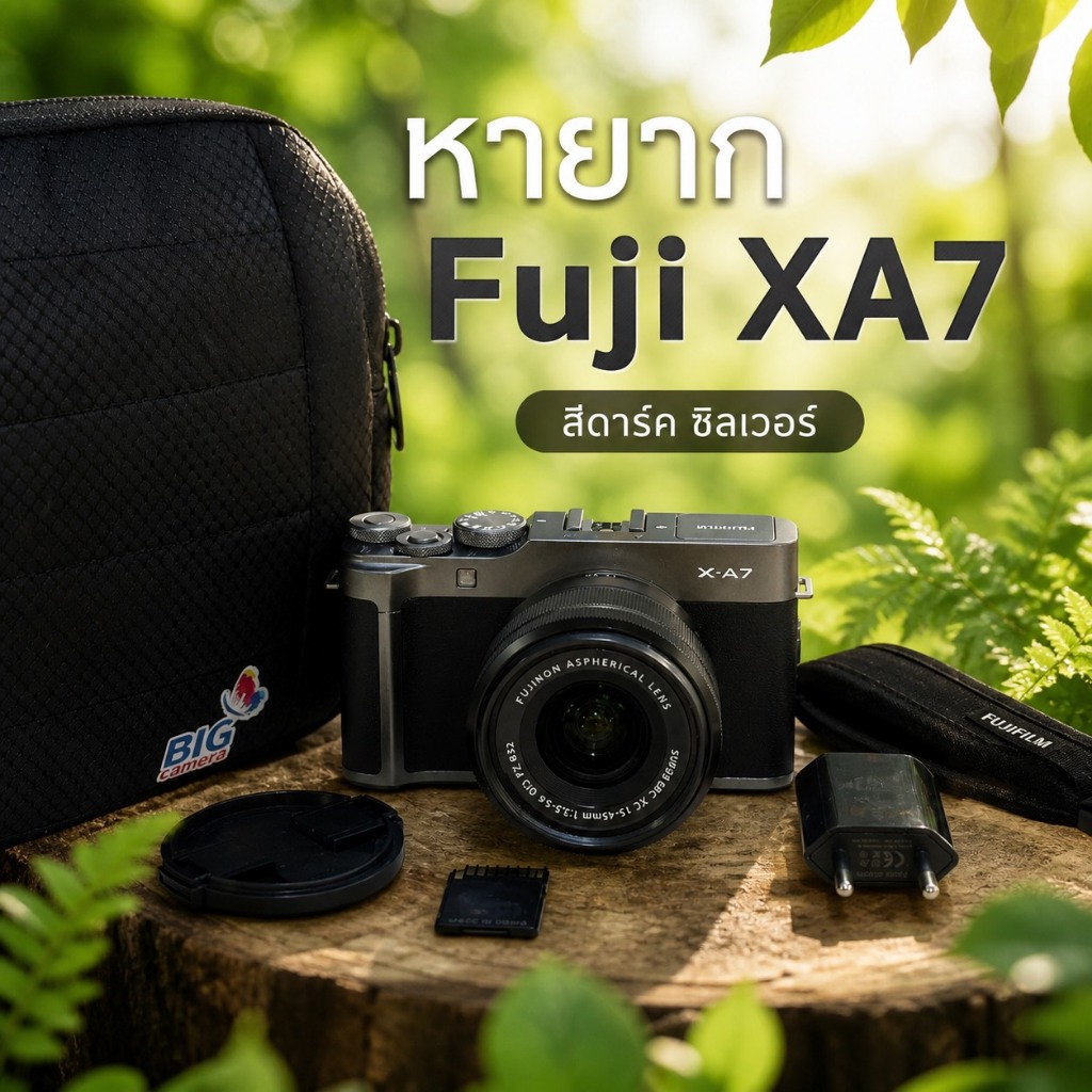 กล้องถูก   Fujifilm X-A7 fuji xa7 xa7 สีดำดาร์ก  พร้อมกระเป๋า เม็ม พร้อมส่ง