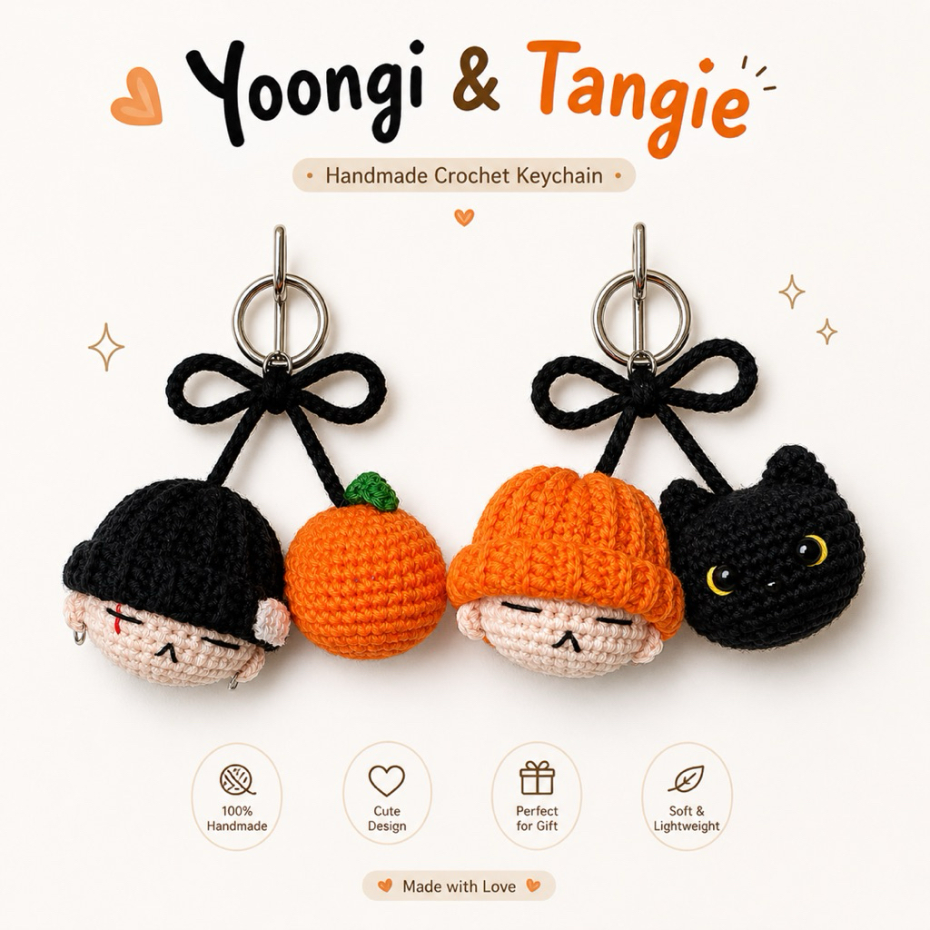 🐱Yoongi 🍊 พวงกุญแจไหมพรมแฮนด์เมด