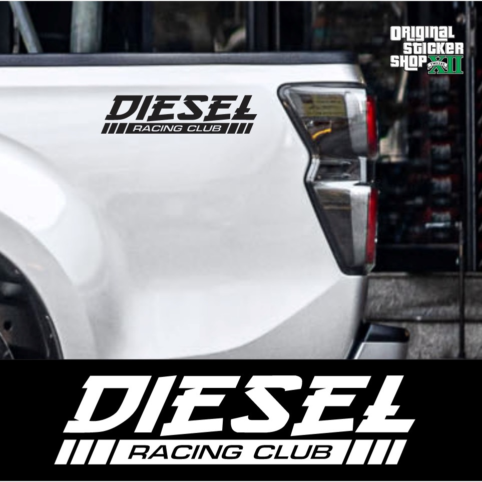 สติ๊กเกอร์ท้ายกระบะซิ่ง DIESEL Racing club (แนวญี่ปุ่น) PVC ทนแดด ทนฝน Sticker Car รถยนต์ รถจักร