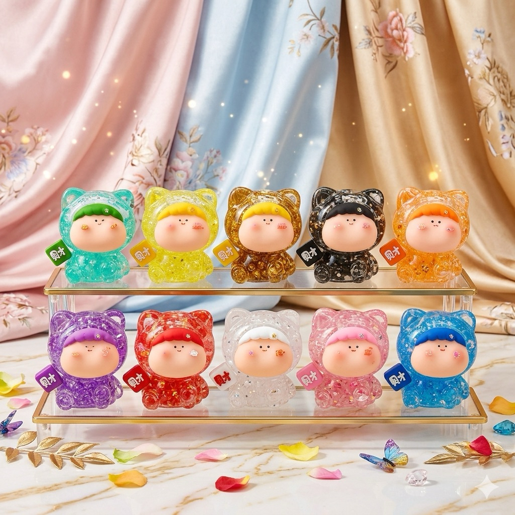 ตู้น้ำฉายเรืองแสง 8 cm 10 สี แมวฉายฉาย เรืองแสง
