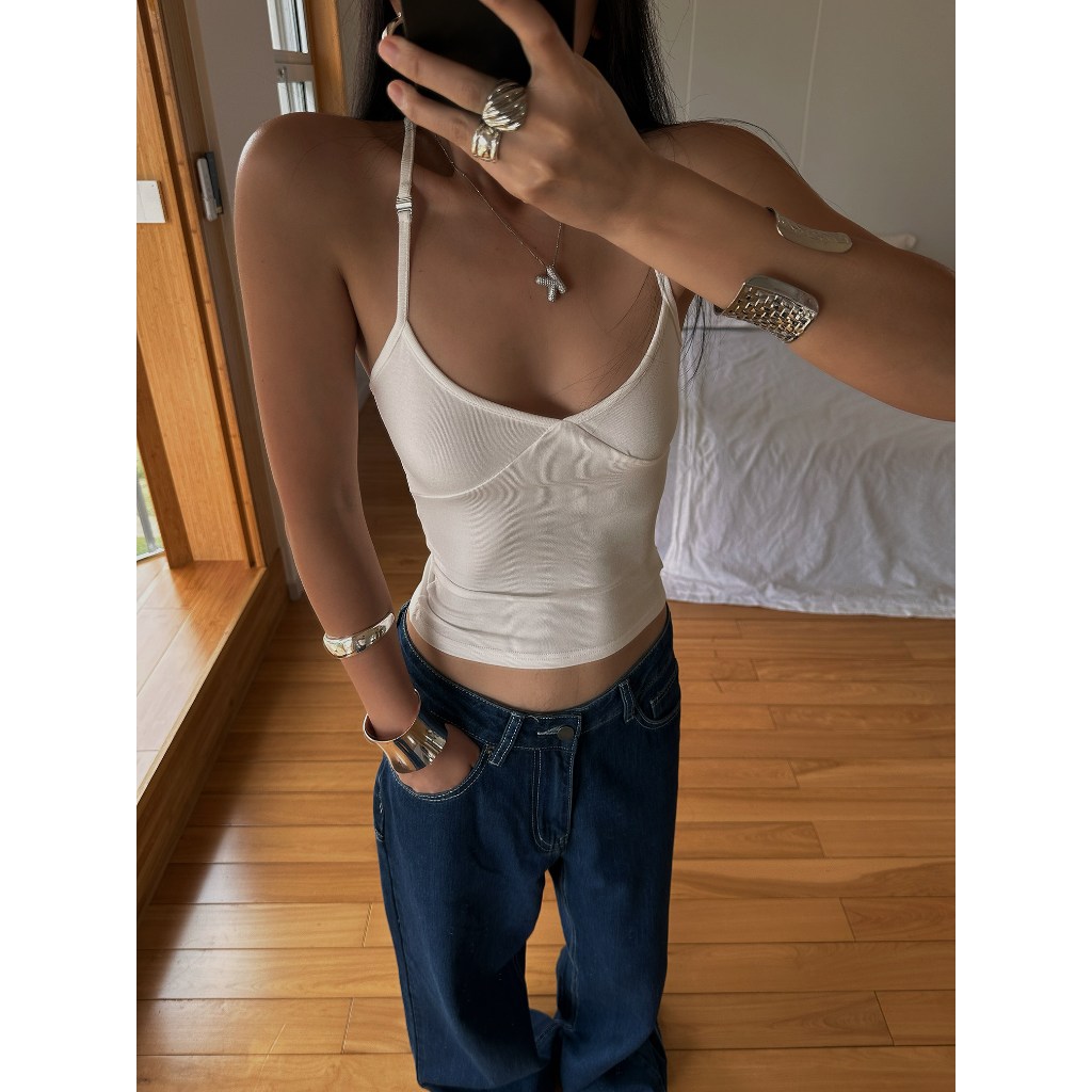 ⚡Curve Fit Cami⚡ ครอปสายเดี่ยว เข้ารูป กล้ามสายฝอ_Gioia.991 ( #gii560 )
