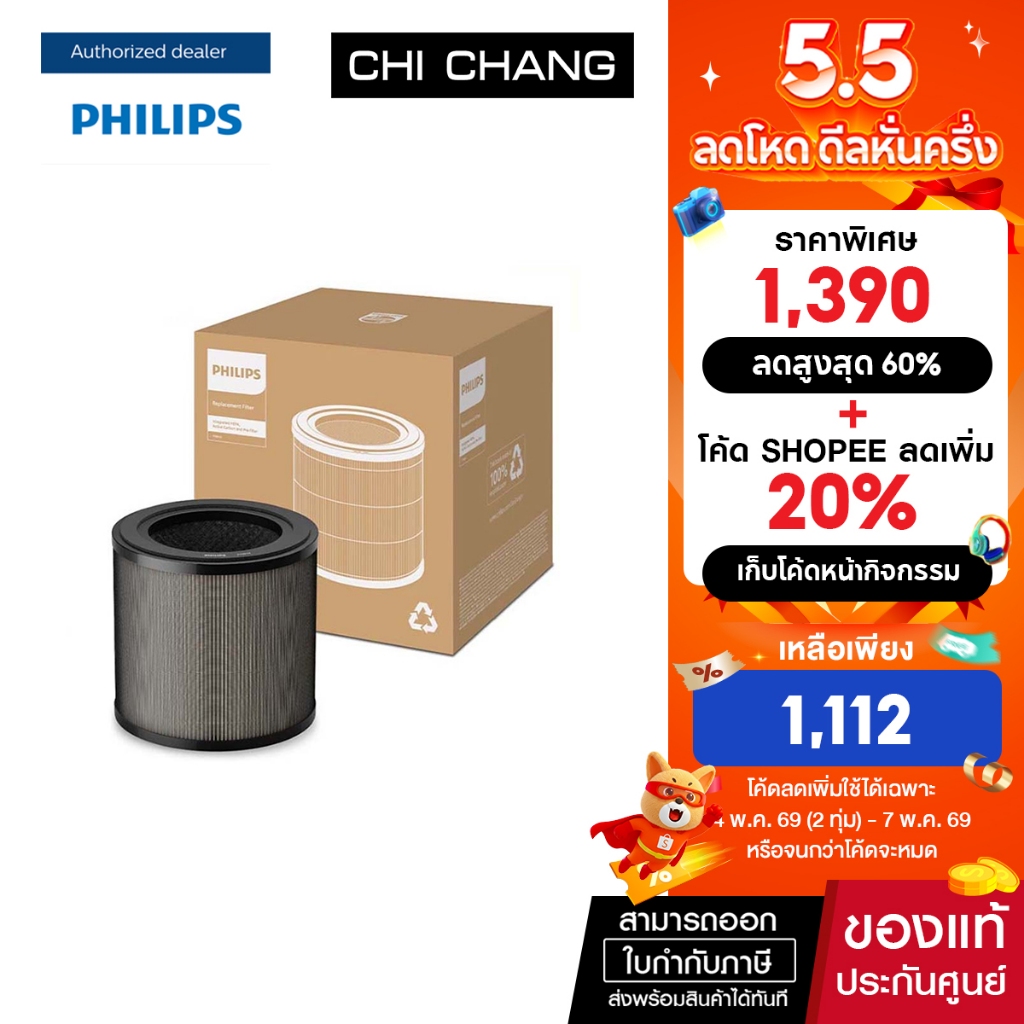 Philips Genuine Replacement Filter NanoProtect HEPA FY0910/30 แผ่นกรองสำหรับเครื่องฟอกอากาศฟิลิปส์รุ