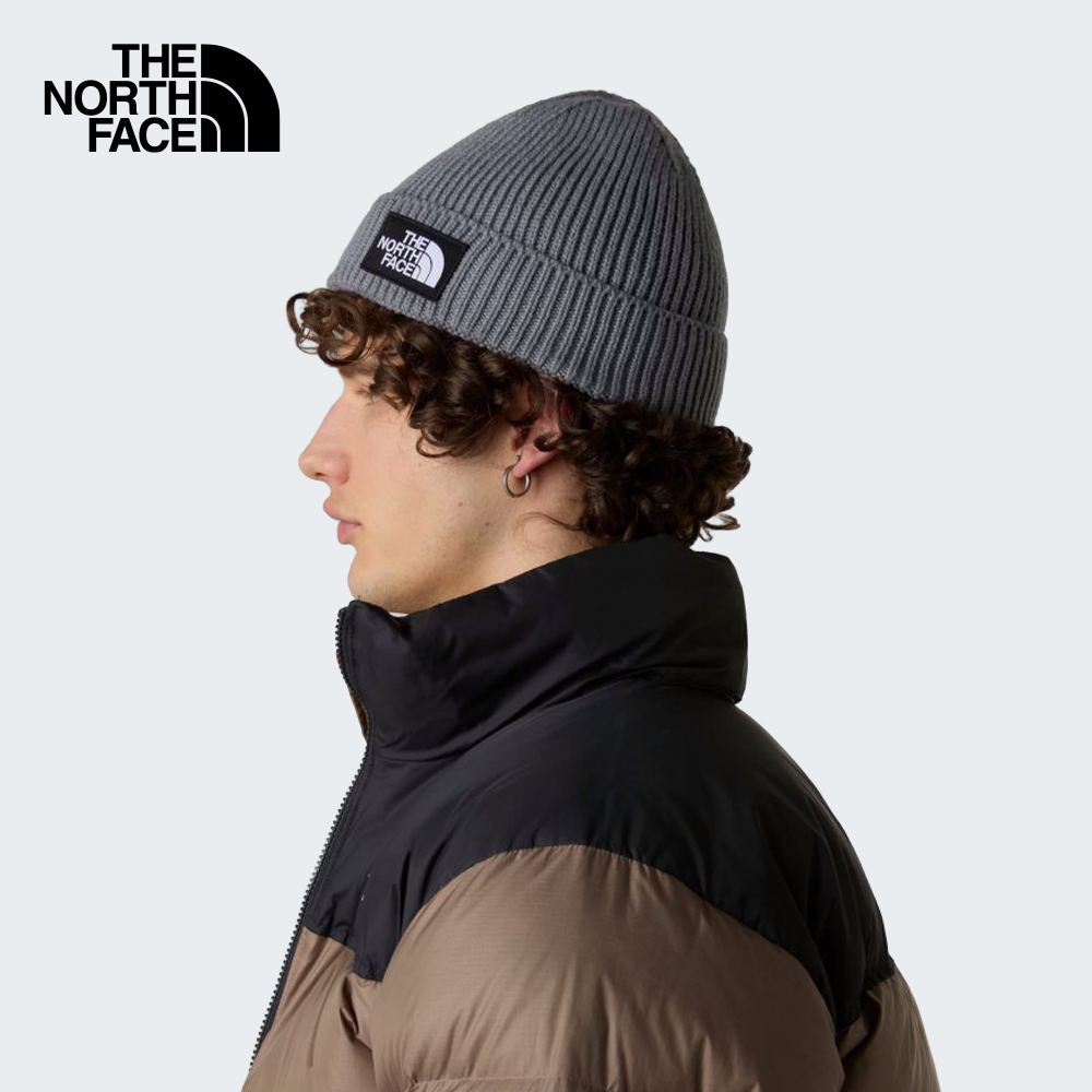 THE NORTH FACE قبعة بيني Logo Box Cuffed — رمادي — صورة 2