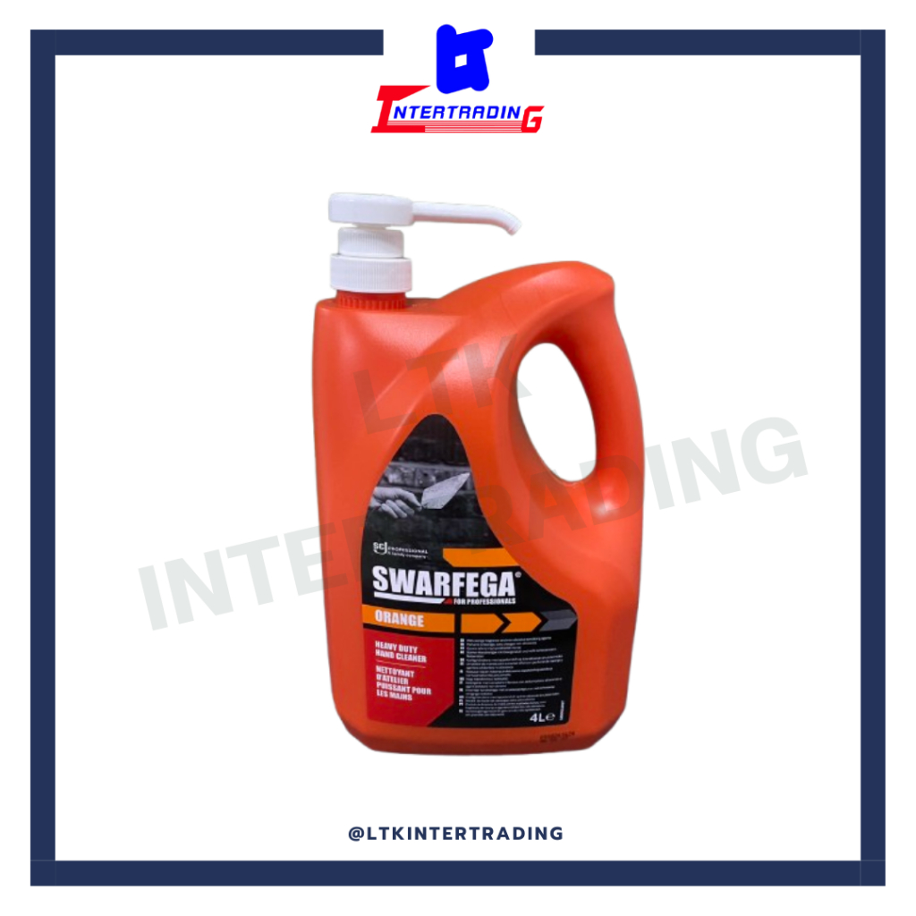 สบู่เหลวล้างมือ Swarfega Orange ขนาด 4ลิตร สำหรับล้างมือที่มีคราบน้ำมันจารบี/น้ำมันทั่วไป (แกลลอน)