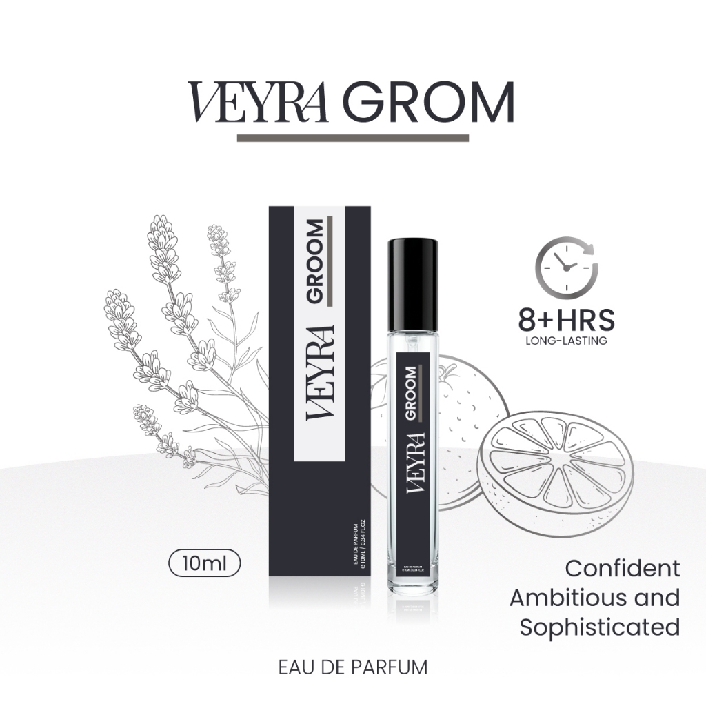 VEYRA Groom EDP 10ml | น้ำหอมพกพากลิ่นไม้หอมและหญ้าฝรั่น เท่ขรึม มีเสน่ห์น่าเกรงขาม