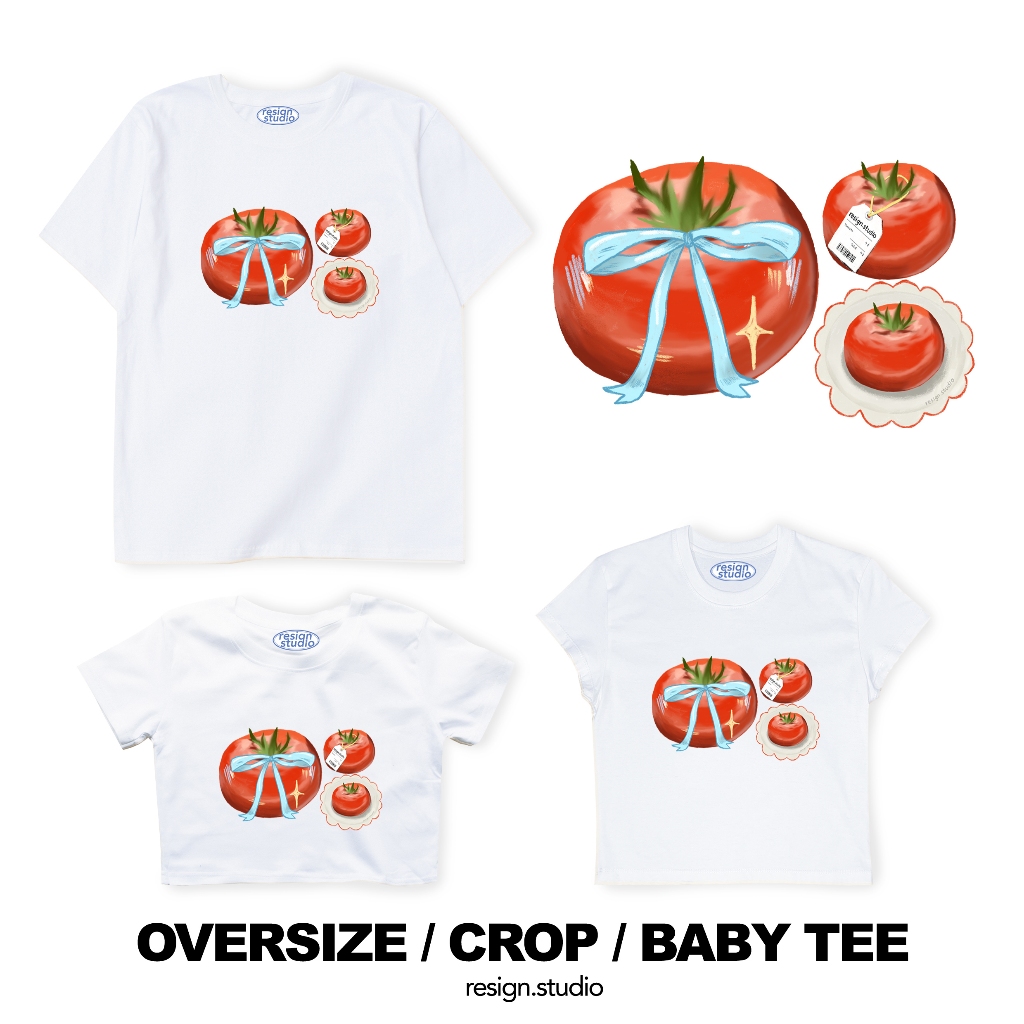 resign studio - Oversize/Crop/Babytee ลาย Little red