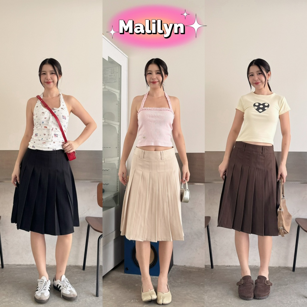 กระโปรงจีบรอบ ทรงนักเรียน ลายสก็อต และลายเบสิค