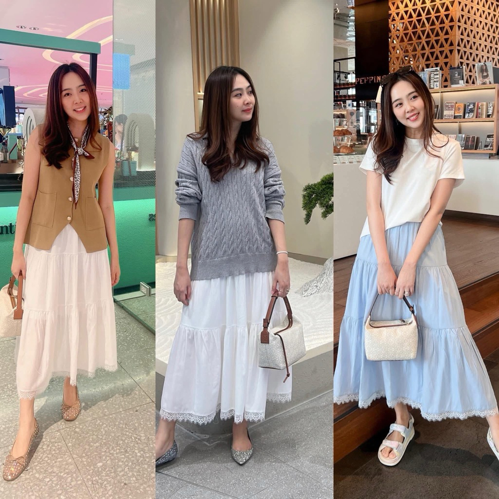 FLOWING SKIRT กระโปรงที่ต้องมี 🎀🏰 ความพริ้ว ทิ้งตัว มีน้ำหนัก สีสวย