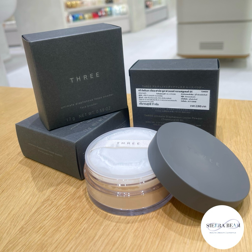 THREE แป้งฝุ่น Ultimate Diaphanous/ Advanced Ethereal Smooth Operator Loose powder face ของแท้ป้ายไทย สคบ.