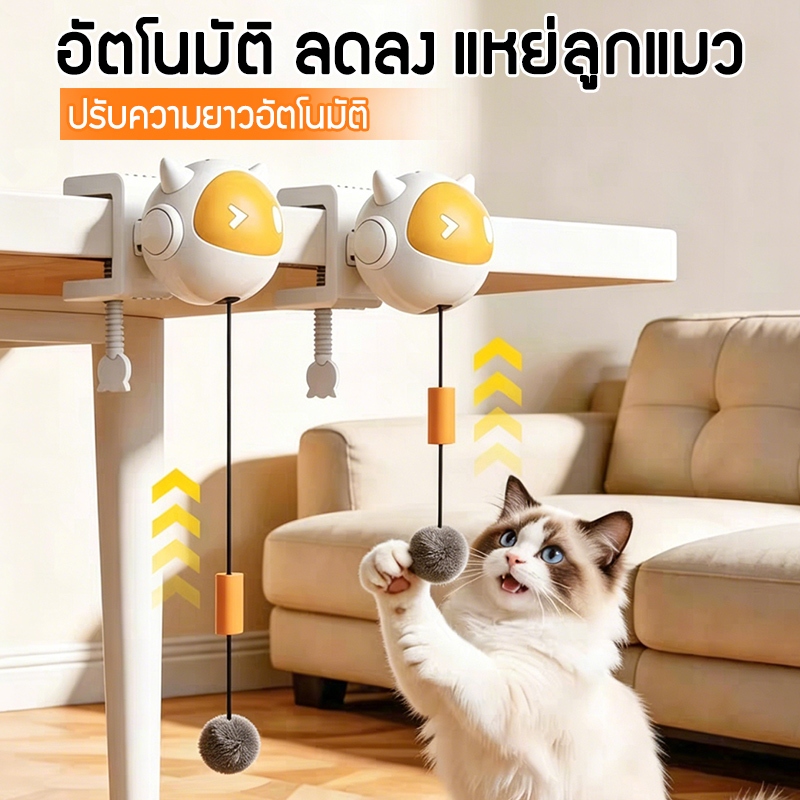 พร้อมส่ง ของเล่นแมวอัตโนมัติ ไม้ตกแมวไฟฟ้า ปรับระดับได้ ยืดหดได้ ชาร์จไฟได้ ขนนก เล่นเองได้ สำหรับแมว