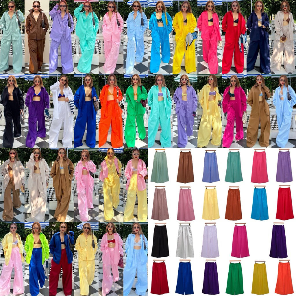 Bright by Aruna: กางเกงเอวยางยืดถึง40“ยาว42”24สี(Cotton long trousers)มีซับใน – โปรปัง