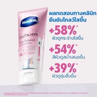 (หลอด) วาสลีน โลชั่น กลูต้า ไฮยา ดิวอี้ เรเดียนซ์ Vaseline Healthy Bright Gluta Hya Serum Burst Lotion Dewy Radiance