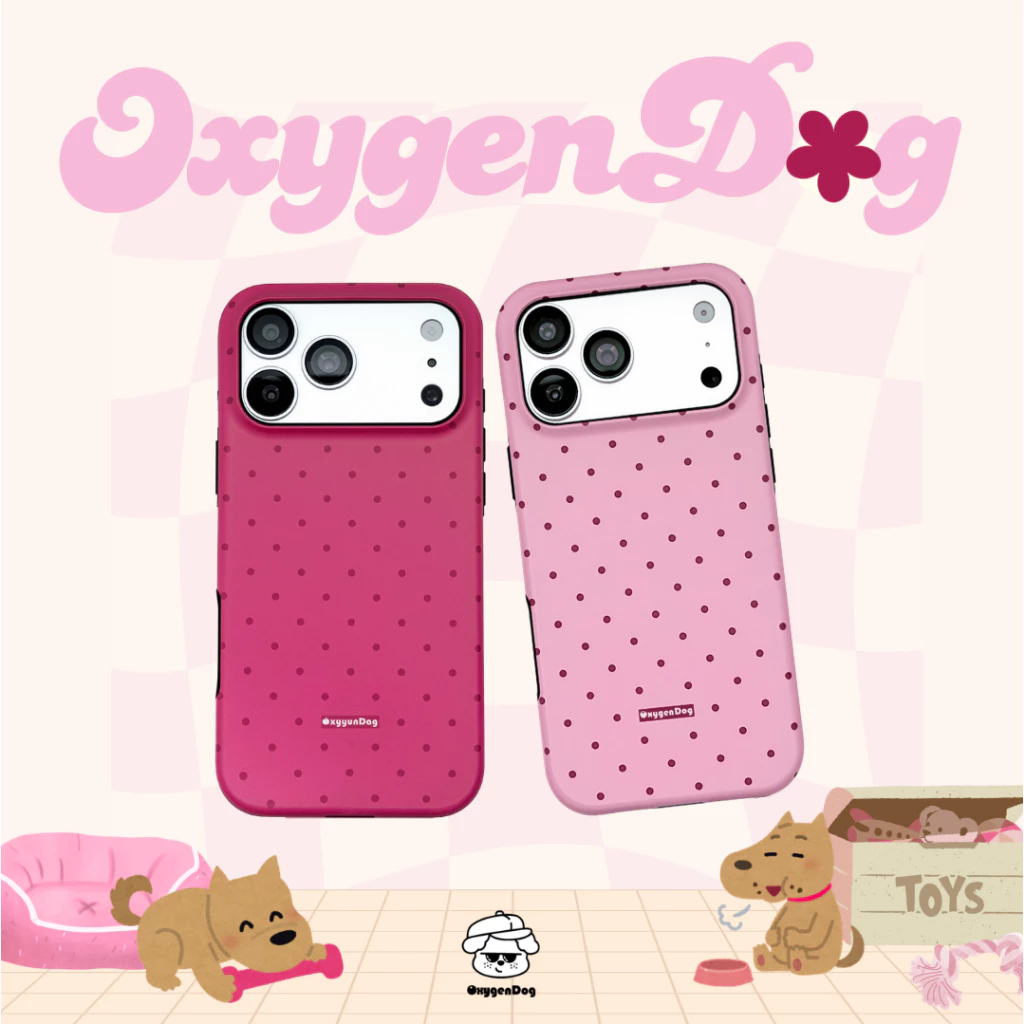 Oxygendog case เคสไอโฟน ลาย1 polka dot For iPhone 17ProMax 17Pro 17 16ProMax 16 15 14 13 ชาร์จไร้สาย