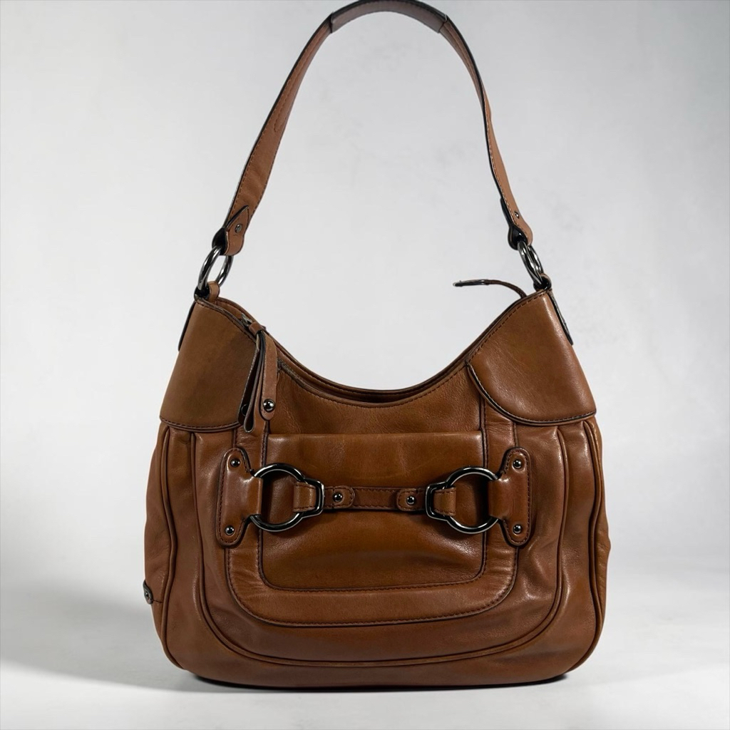 Cole Haan Shoulder Bag Brown Leather Classic Japan