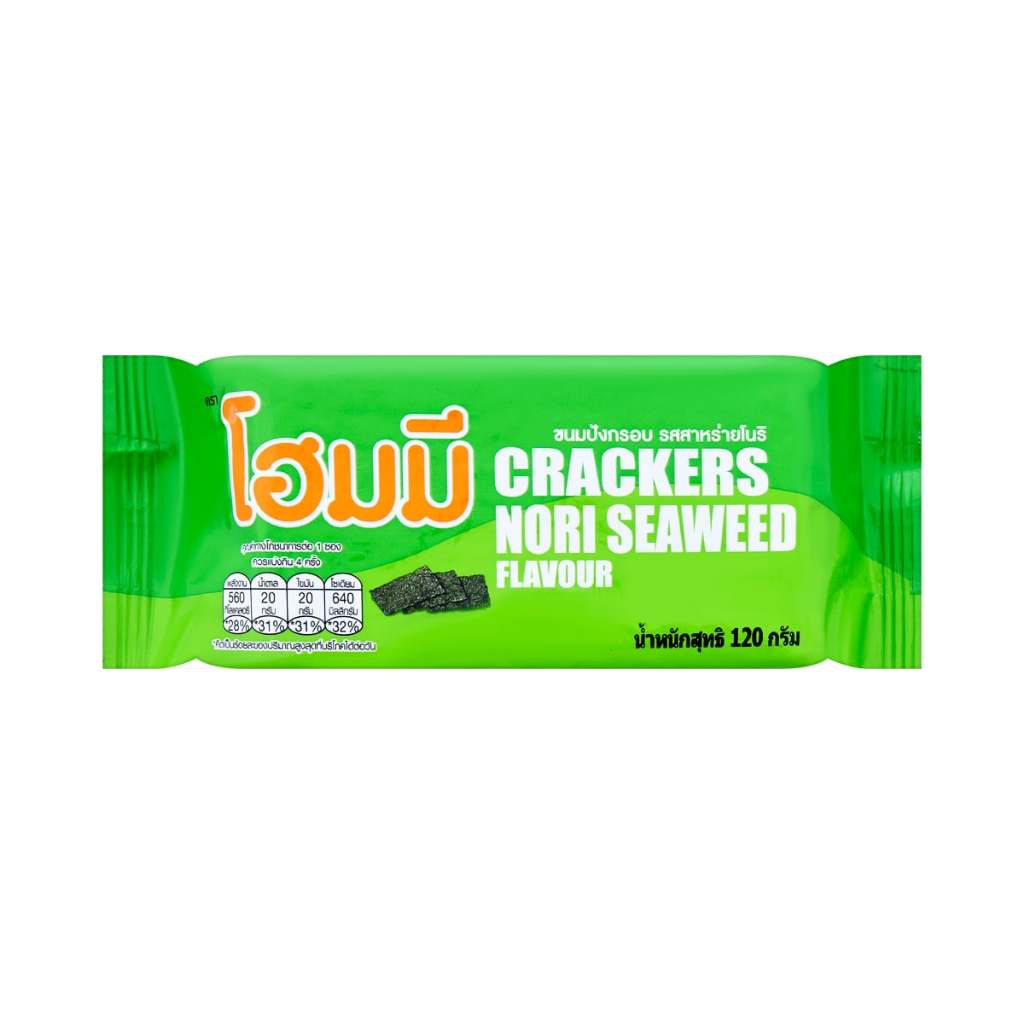 โฮมมี่ขนมปังกรอบ โนริสาหร่าย 120ก. HOMEY CRACKER NORI SEAWEED 120 G